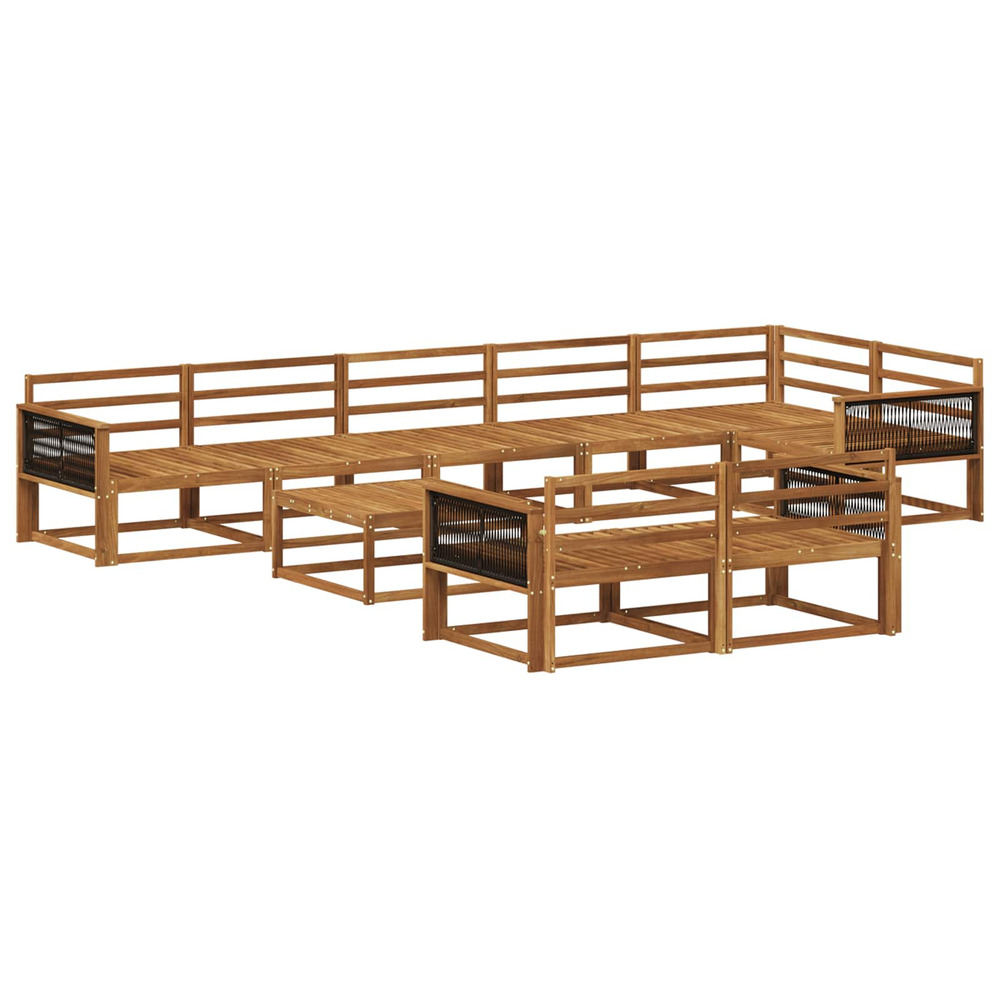 Ensemble de canapés d'extérieur 9 pcs naturel