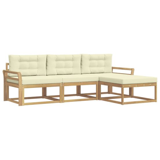 Ensemble de canapés d'extérieur 4 pc blanc et crème polyester