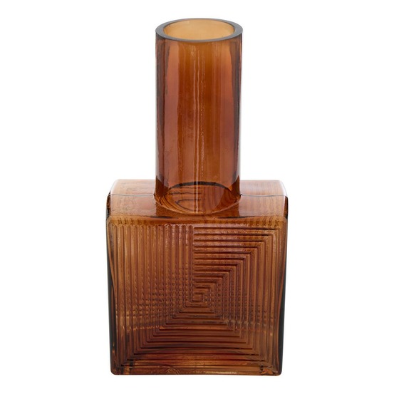 Vase reso en verre 13,5x8x26,7cm marron