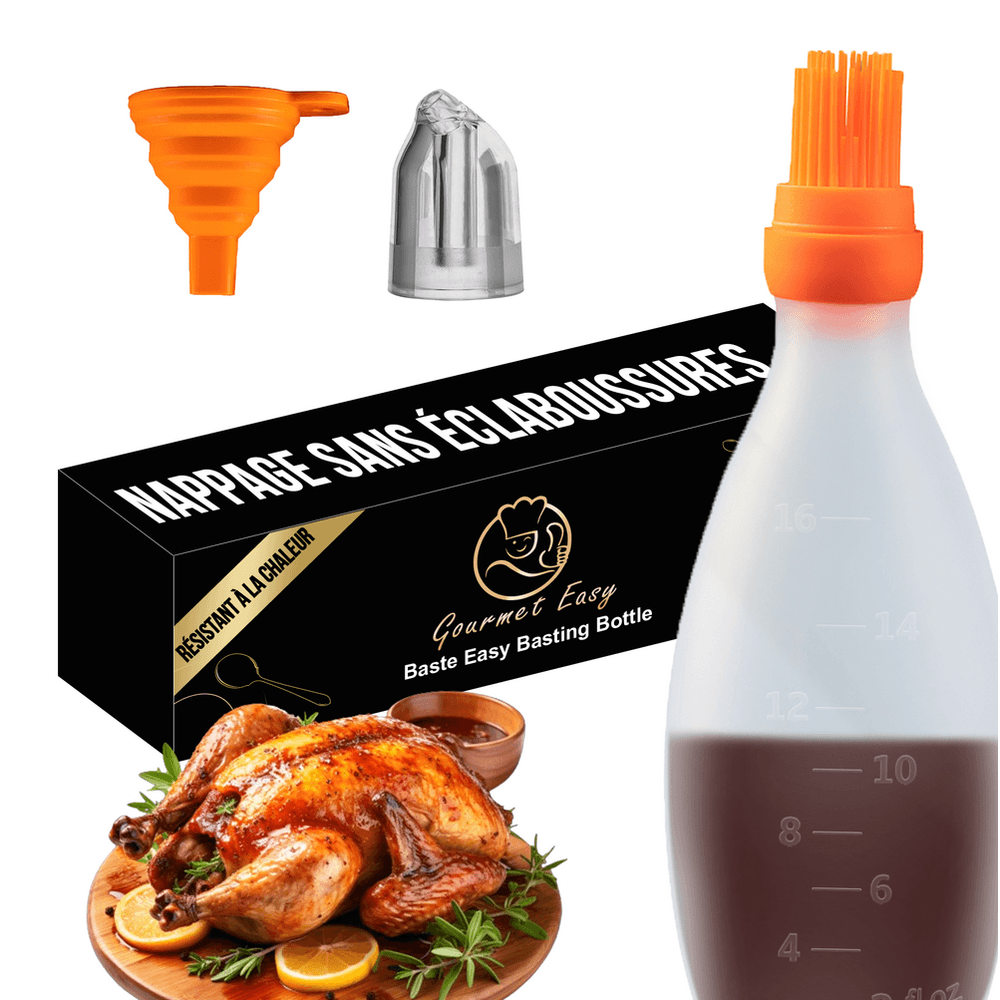 Pinceau pâtisserie silicone pinceau à sauce avec bouteille orange