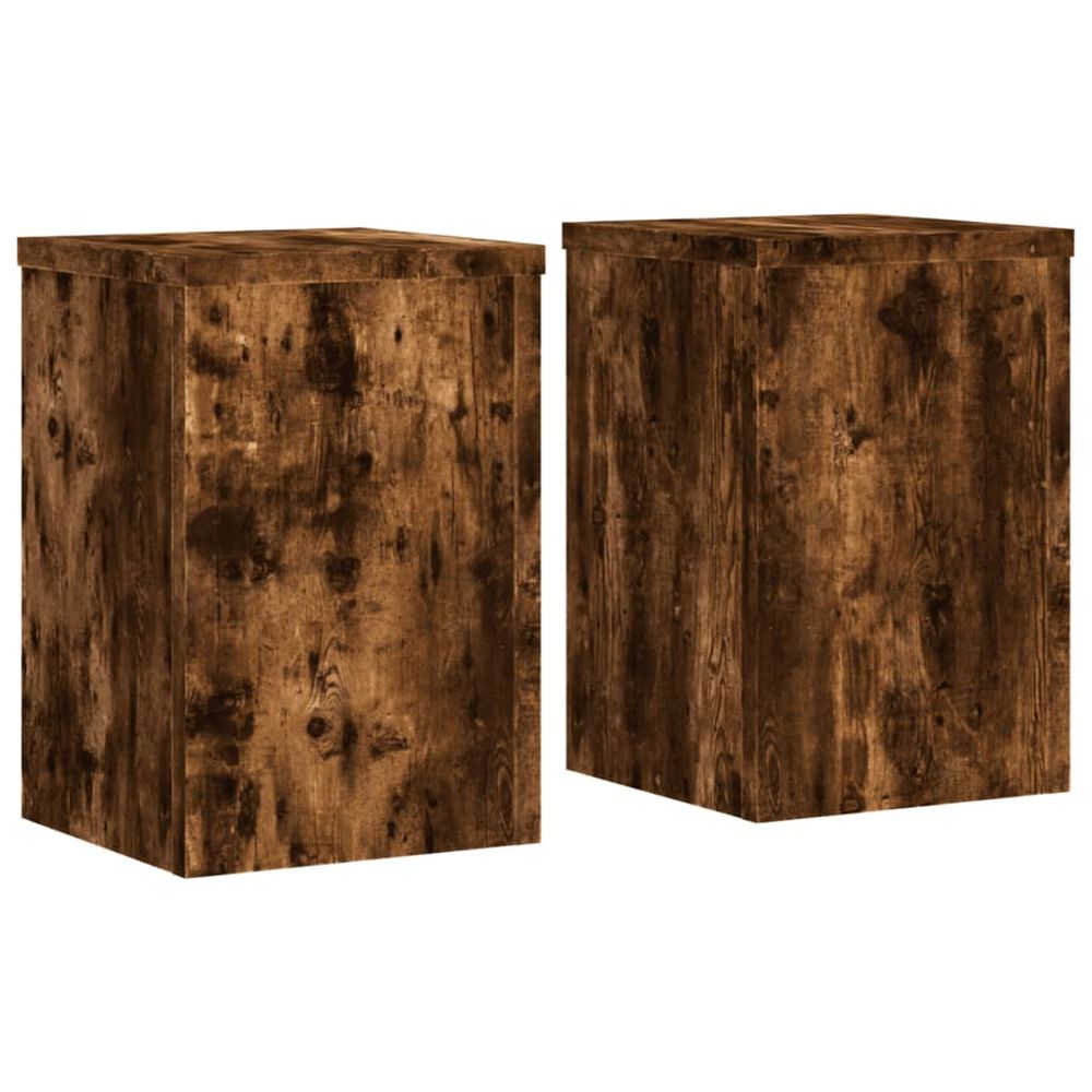 Support de plante 2 pièces chêne fumé 20 x 20 x 30 cm