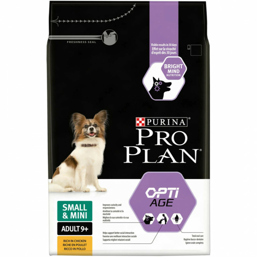 Croquettes chien small & mini adult 9+ avec optiage poulet - purina proplan 7 kg