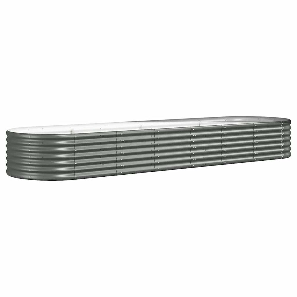 Lit surélevé de jardin acier galvanisé 296x80x36 cm gris