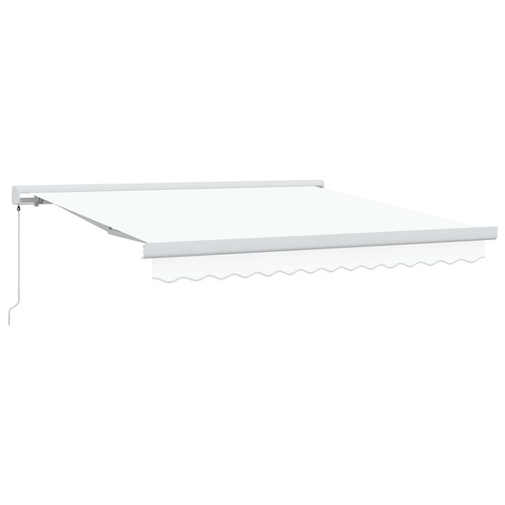 Auvent rétractable blanc 350 x 250 cm tissu et métal