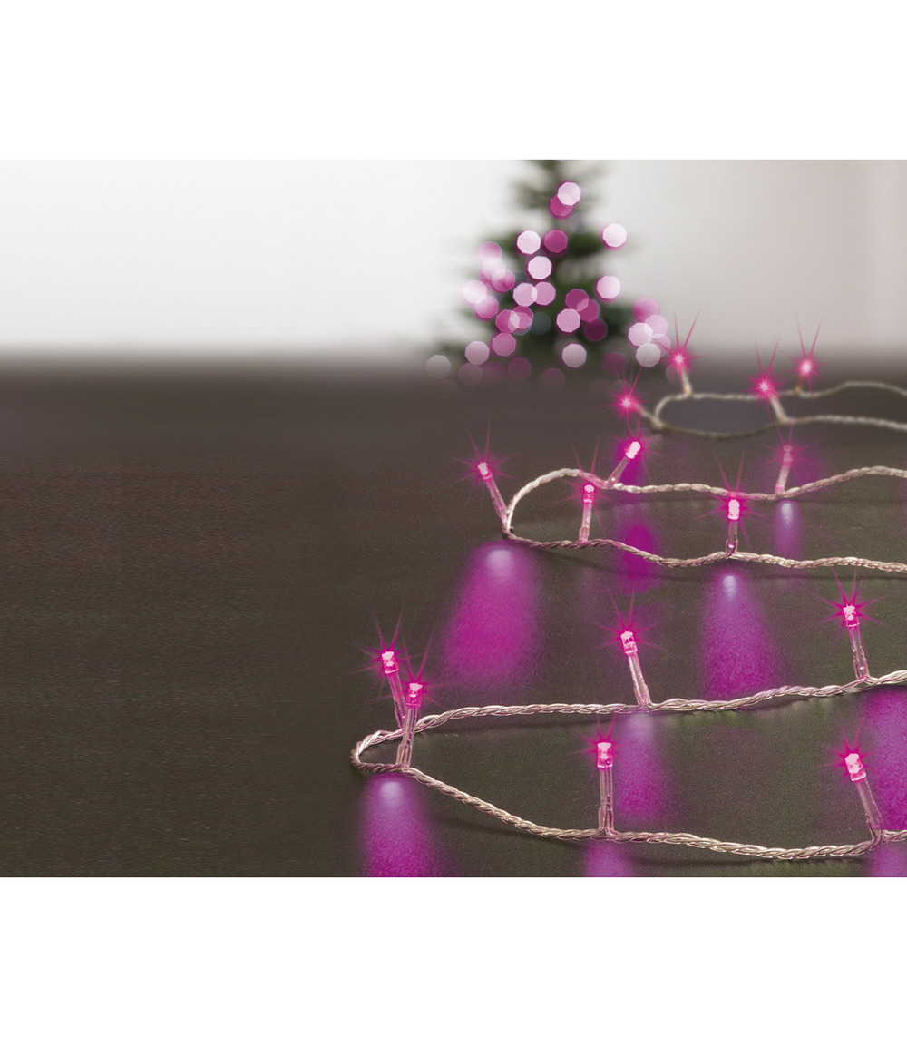 Guirlande lumineuse 30 m de lumière 300 led bleu, rouge, rose et violet