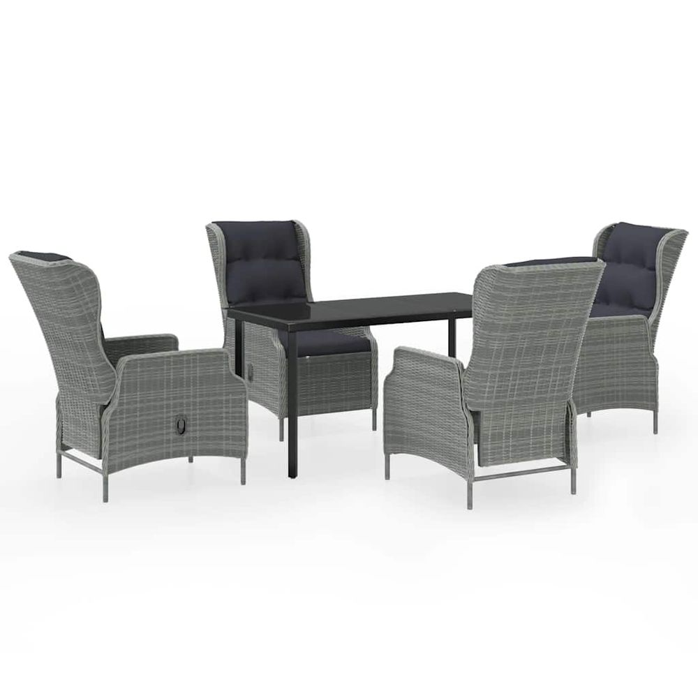Ensemble à manger de jardin 5 pcs gris clair