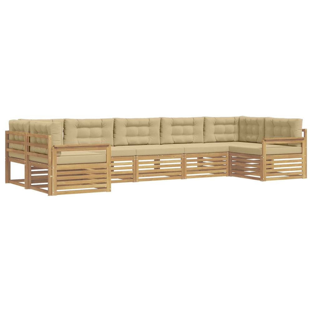 Ensemble de canapés d'extérieur 7 pc blanc et beige