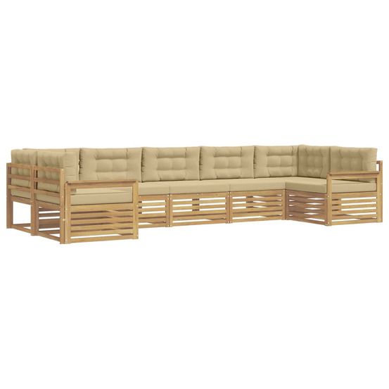 Ensemble de canapés d'extérieur 7 pc blanc et beige