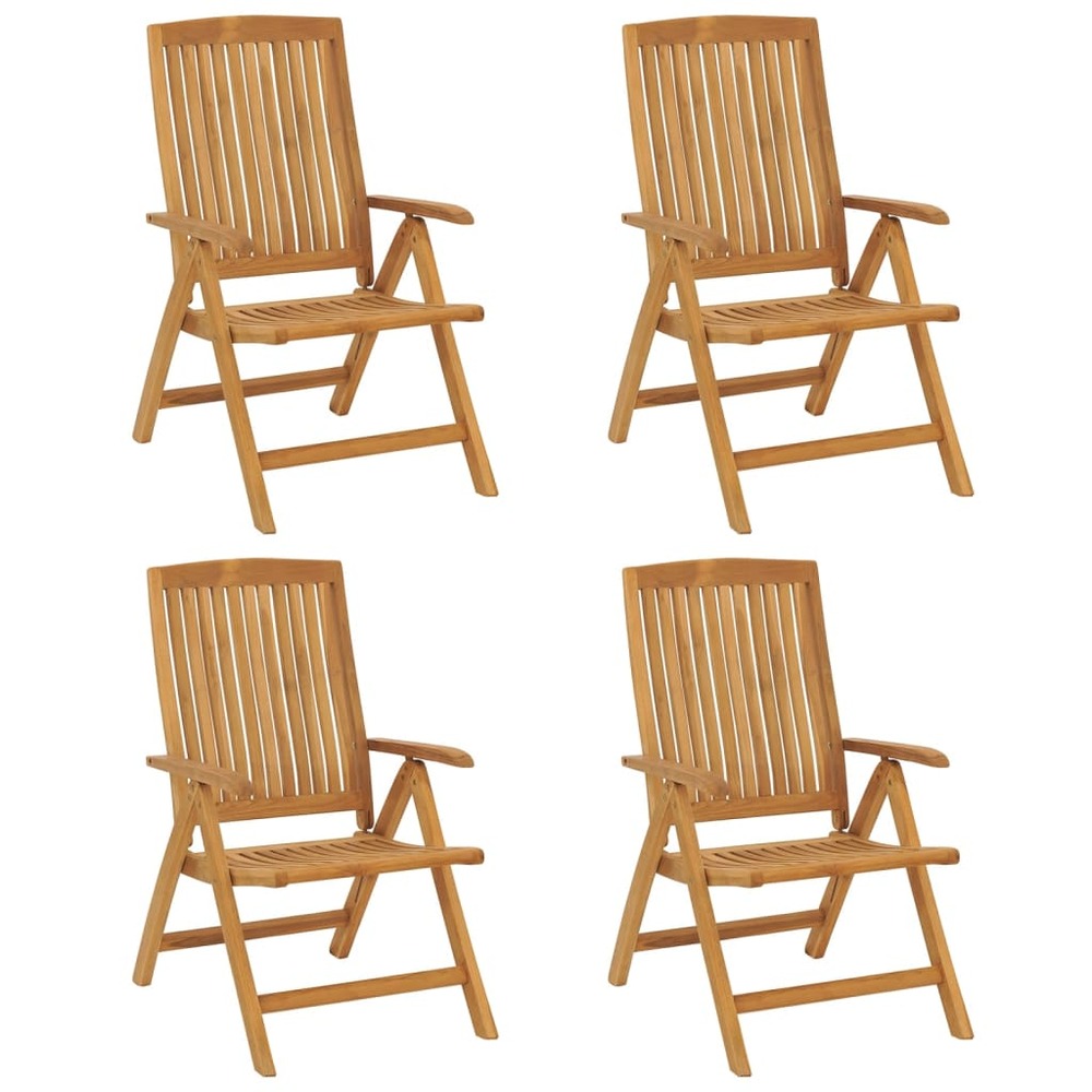 Chaises de jardin inclinables lot de 4 bois massif de teck