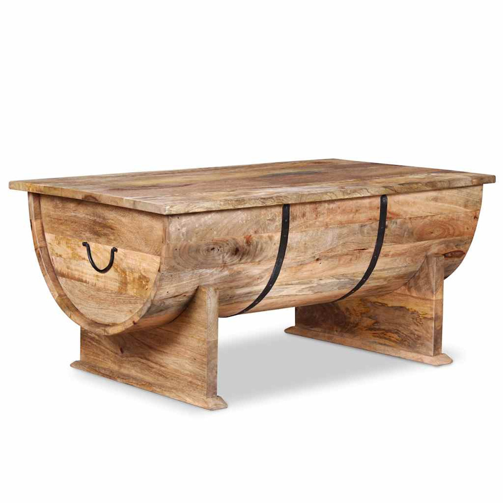 Table basse bois de manguier massif 88x50x40 cm