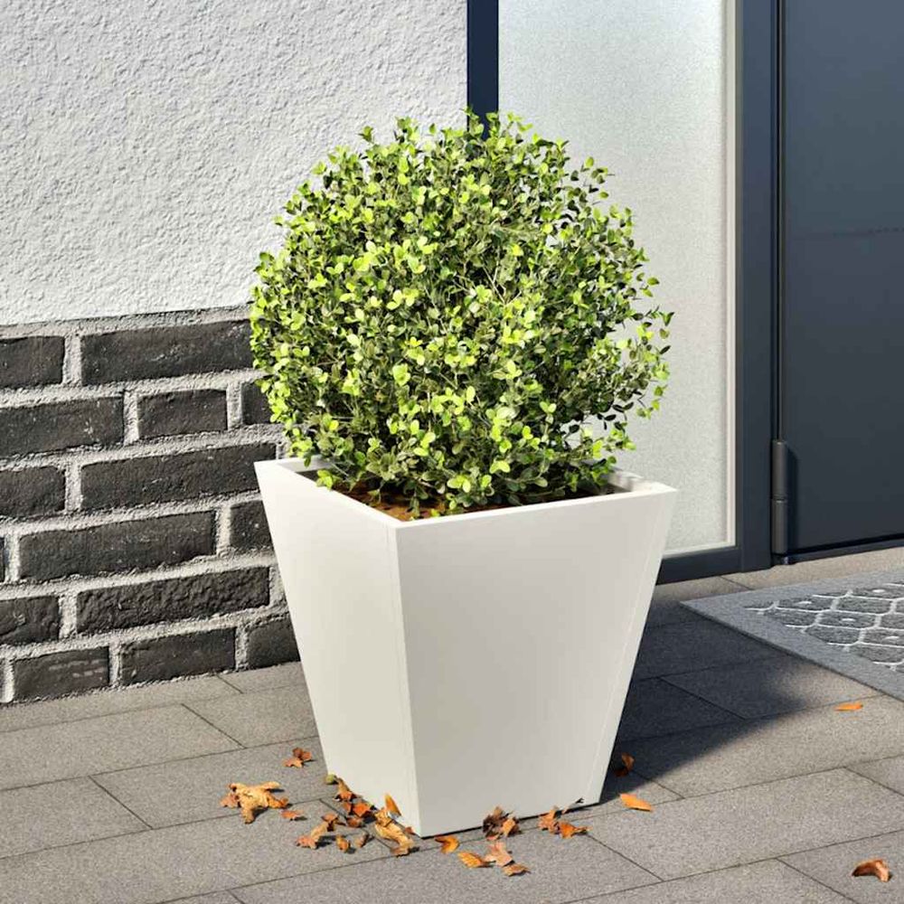 Jardinière carrée en acier pour jardin balcon 30cm blanc