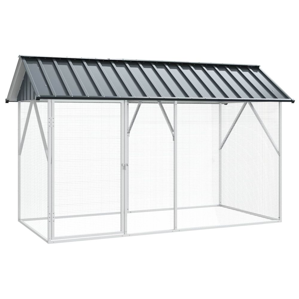 Cage pour oiseaux anthracite 227 x 112 x 141 cm