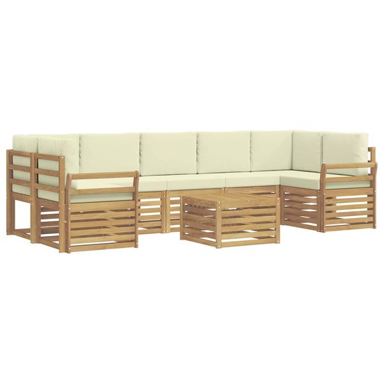 Ensemble de canapés d'extérieur 8 pc blanc et crème polyester