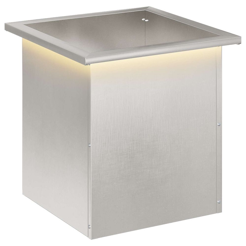 Jardinière d'extérieur de jardin avec led argenté 40 x 40 x 40 cm