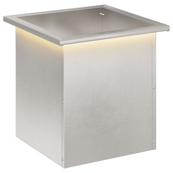 Jardinière d'extérieur de jardin avec led argenté 40 x 40 x 40 cm