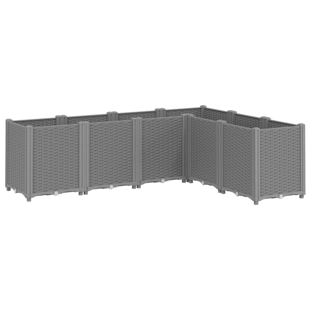 Jardinière d'extérieur gris clair 160x120x53 cm polypropylène