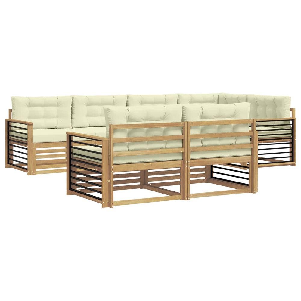 Ensemble de canapés d'extérieur 7 pc blanc et crème polyester