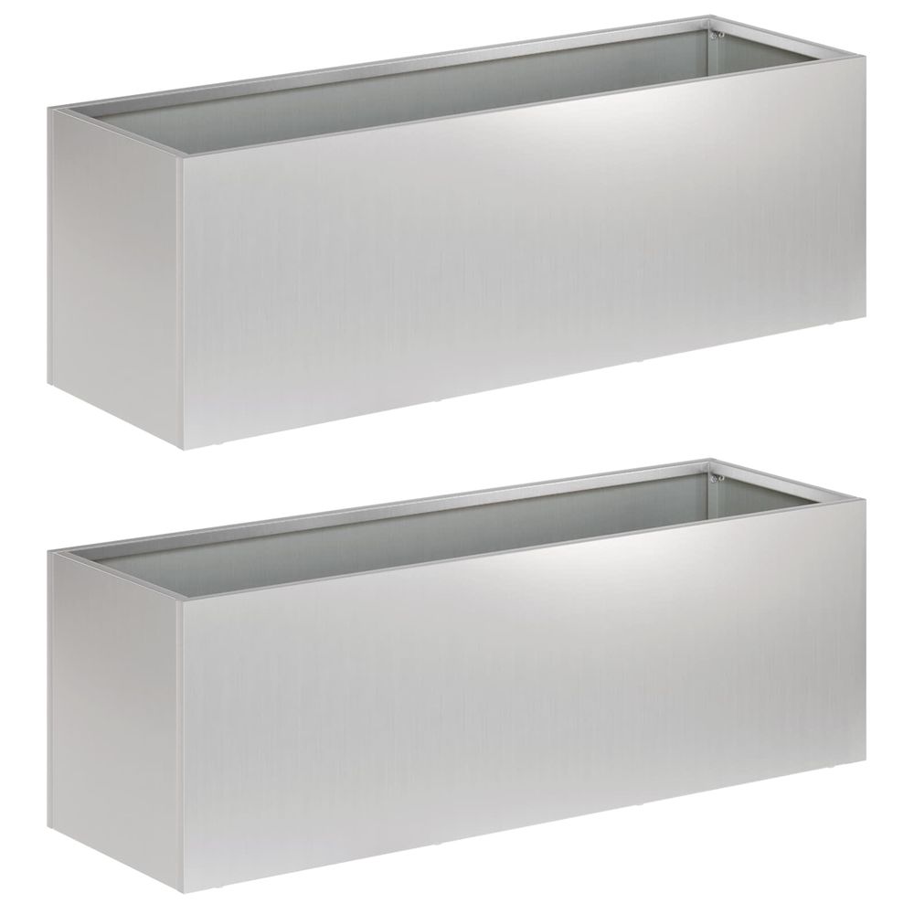 Cache-pot de jardin 2 pc argenté 40 x 20 x 20 cm