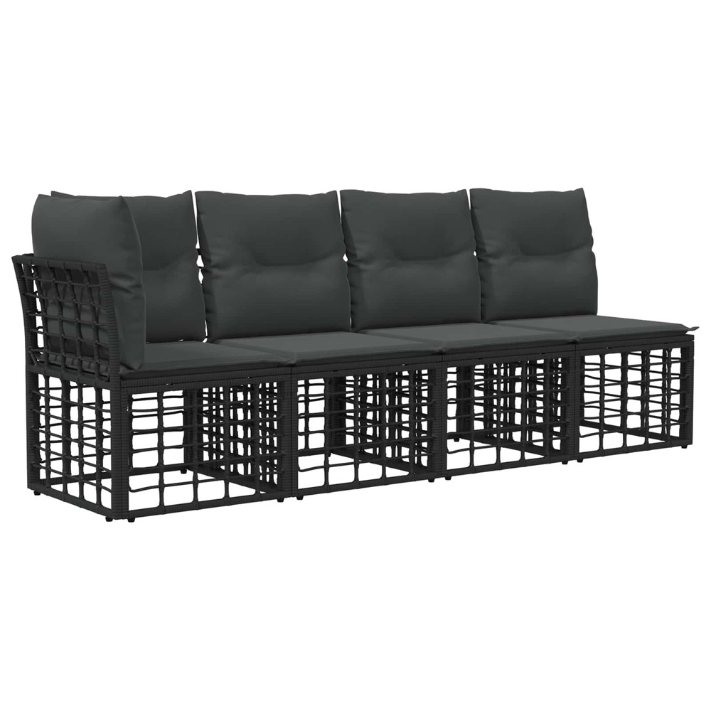 Canapé de jardin 4 places avec accoudoir gauche 4 pcs