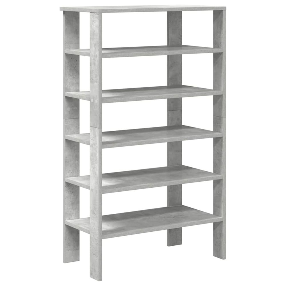 Étagère à chaussures gris béton 61x32x105 cm bois d'ingénierie