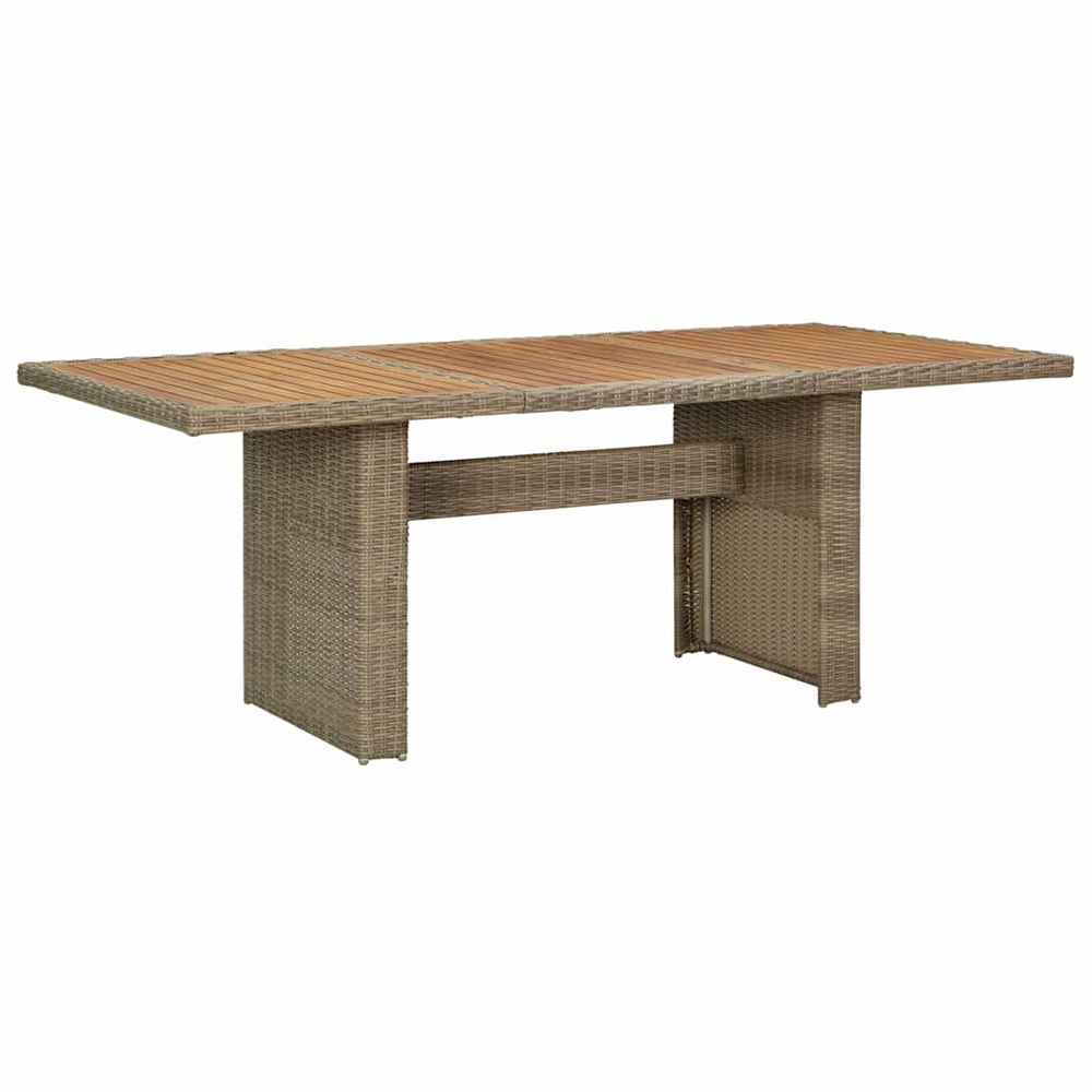 Table à manger de jardin marron 200x100x74 cm résine tressée