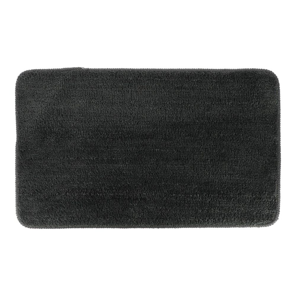 Tapis microfibre doux dessous latex 45x75 cm - gris fonce