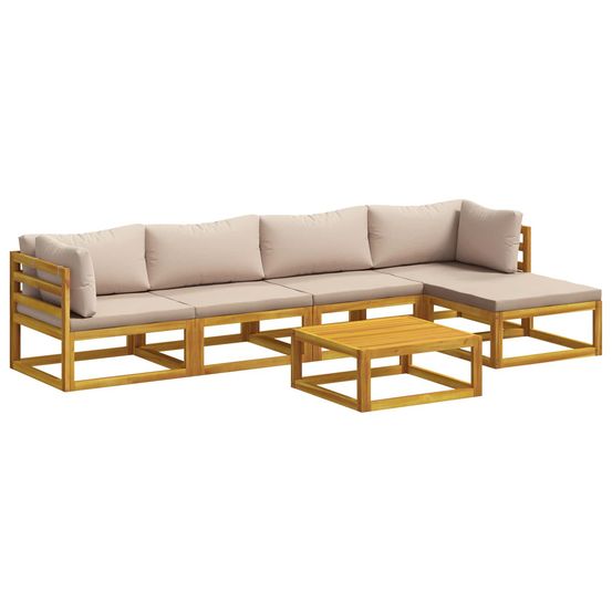 Ensemble de canapés 6 pc naturel bois d'acacia massif
