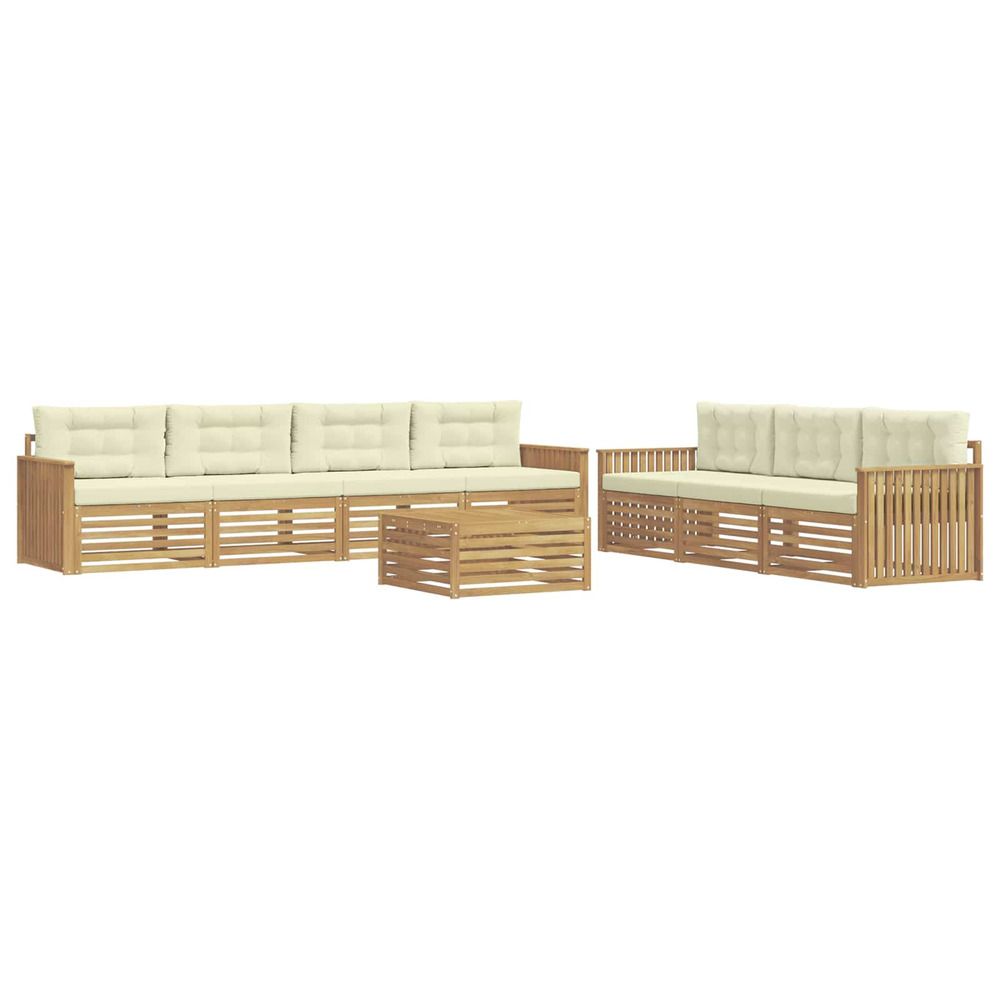 Ensemble de canapés d'extérieur 8 pc blanc et crème
