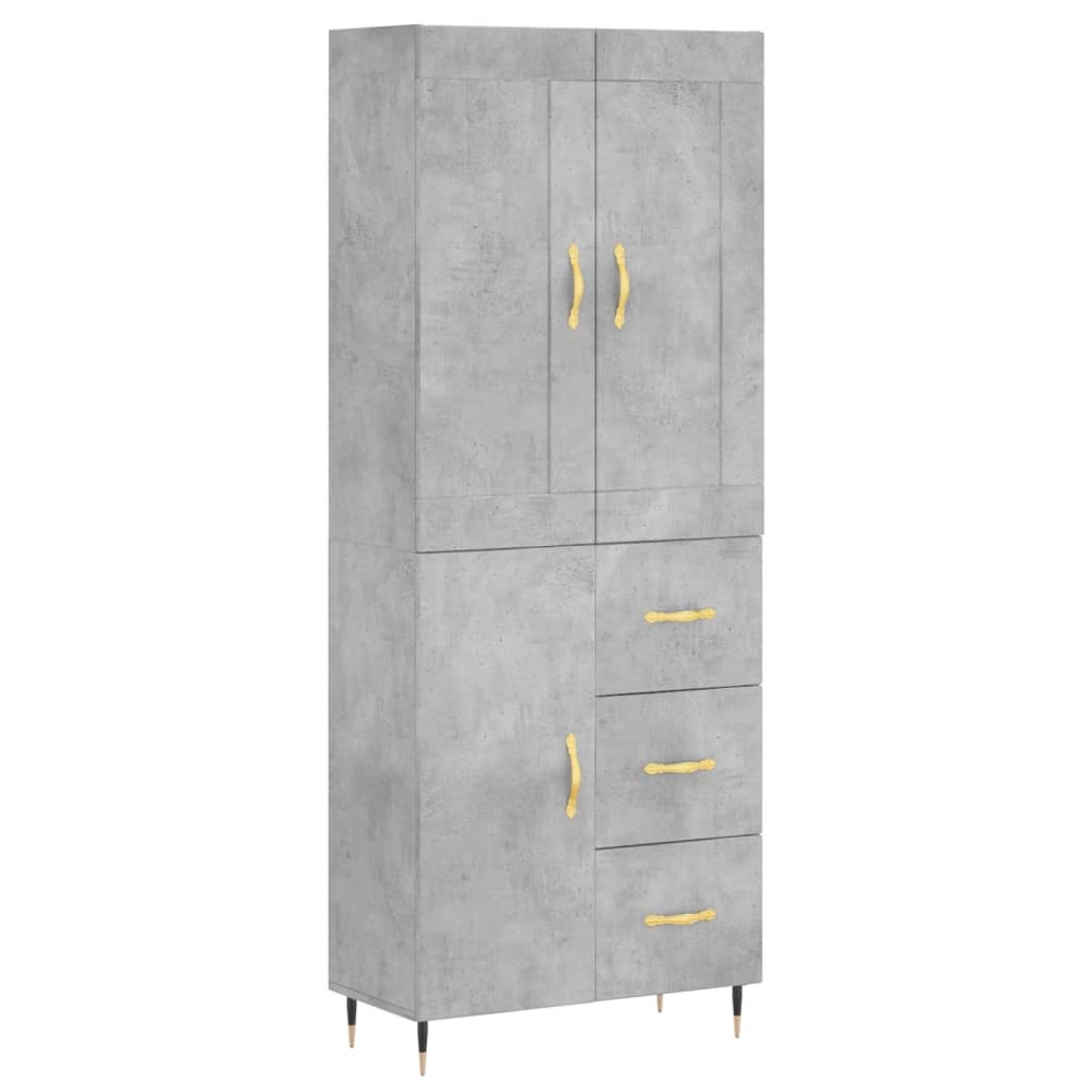 Buffet bahut commode armoire meuble de rangement organisateur cuisine salle de séjour salon haut 69,5 x 34 x 180 cm bois d'in