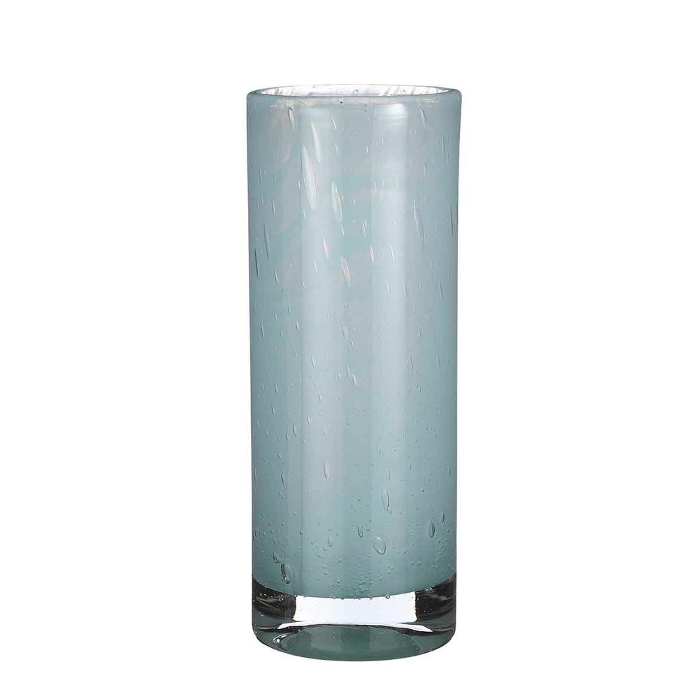 Mica decorations vase estelle - 11.5x11.5x31 cm - verre - bleu