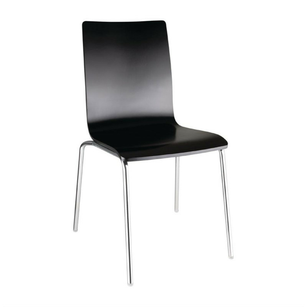 Chaise dossier carré noire - lot de 4 - bolero