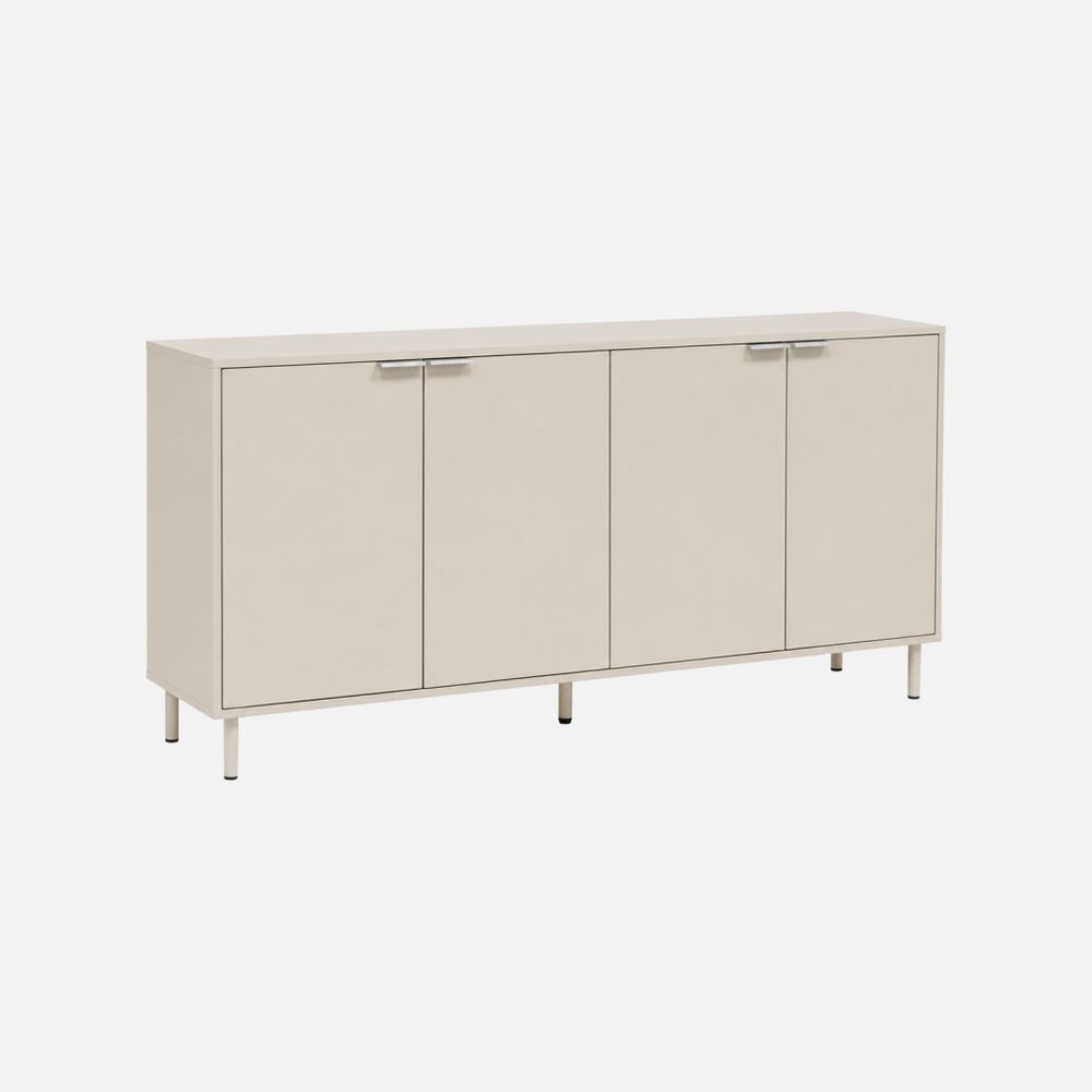 Buffet décor bois et métal 4 portes 160cm - ellie