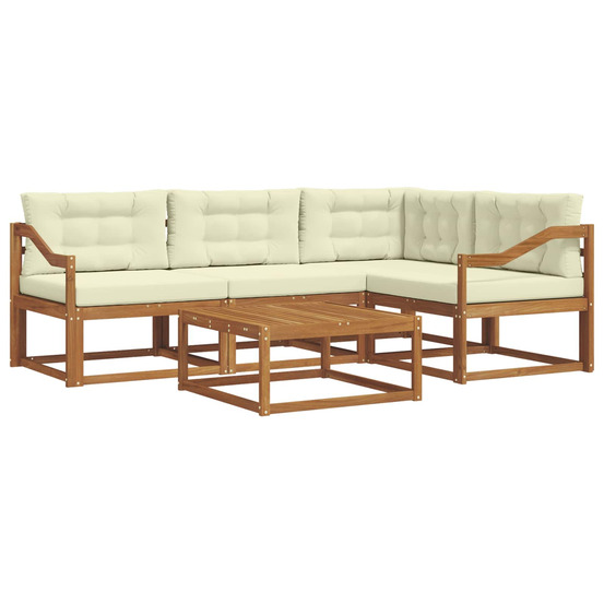 Ensemble de canapés d'extérieur 5 pcs naturel et crème