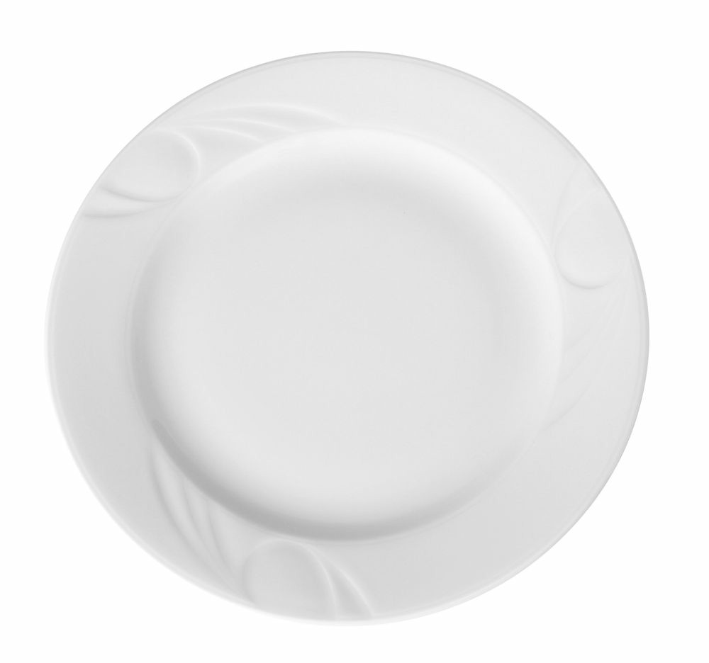 Assiette plate porcelaine blanc décorée ø 280 mm - lot de 6 - hendi