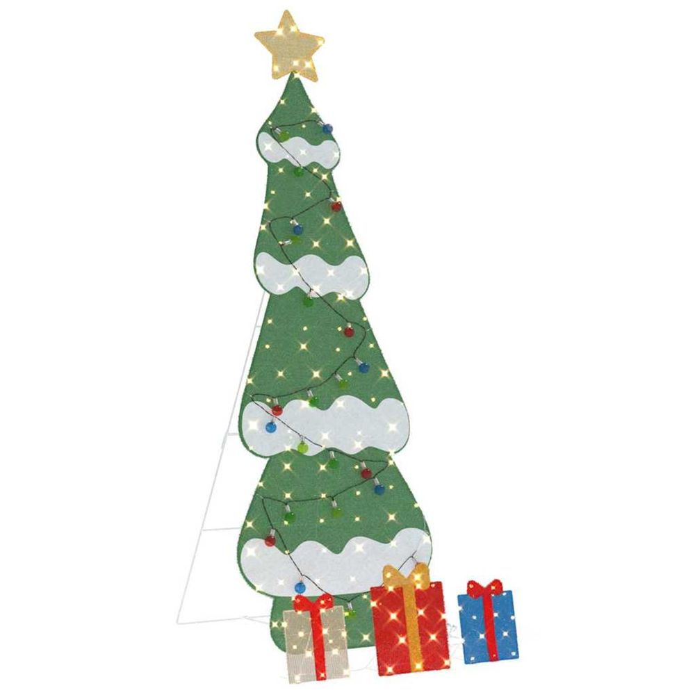 Sapin de noël lumineux avec 3 boîtes-cadeaux 2d blanc chaud