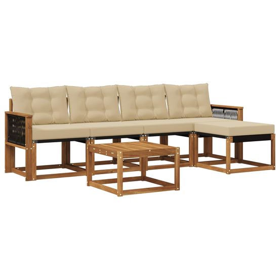 Ensemble de canapés d'extérieur 6 pc naturel et beige