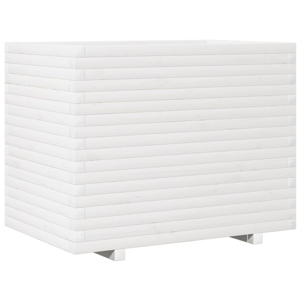 Jardinière d'extérieur blanc 90x60x72 cm bois de pin massif