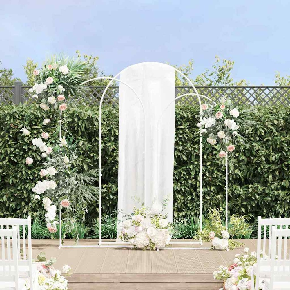 Arche de mariage 3 pcs blanc acier