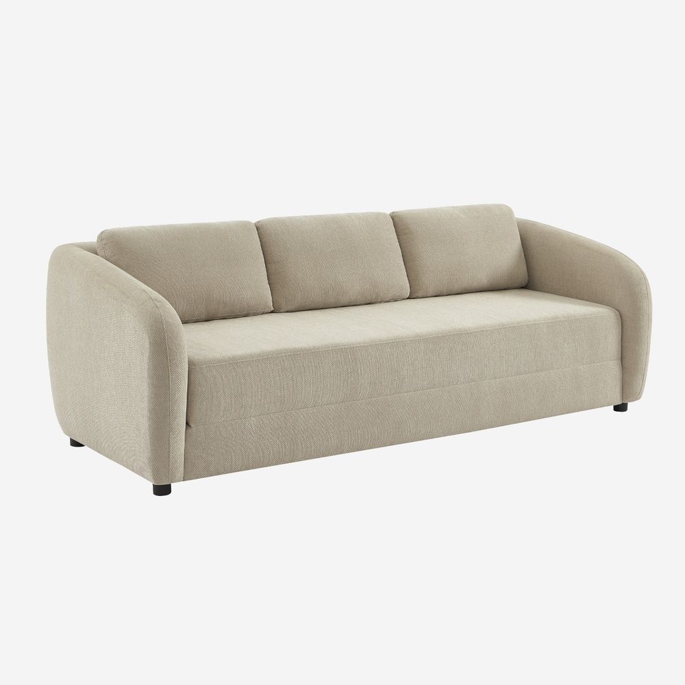 Canapé convertible 3 places tissu chenille - l 220 x p 95 x h 76cm - twist