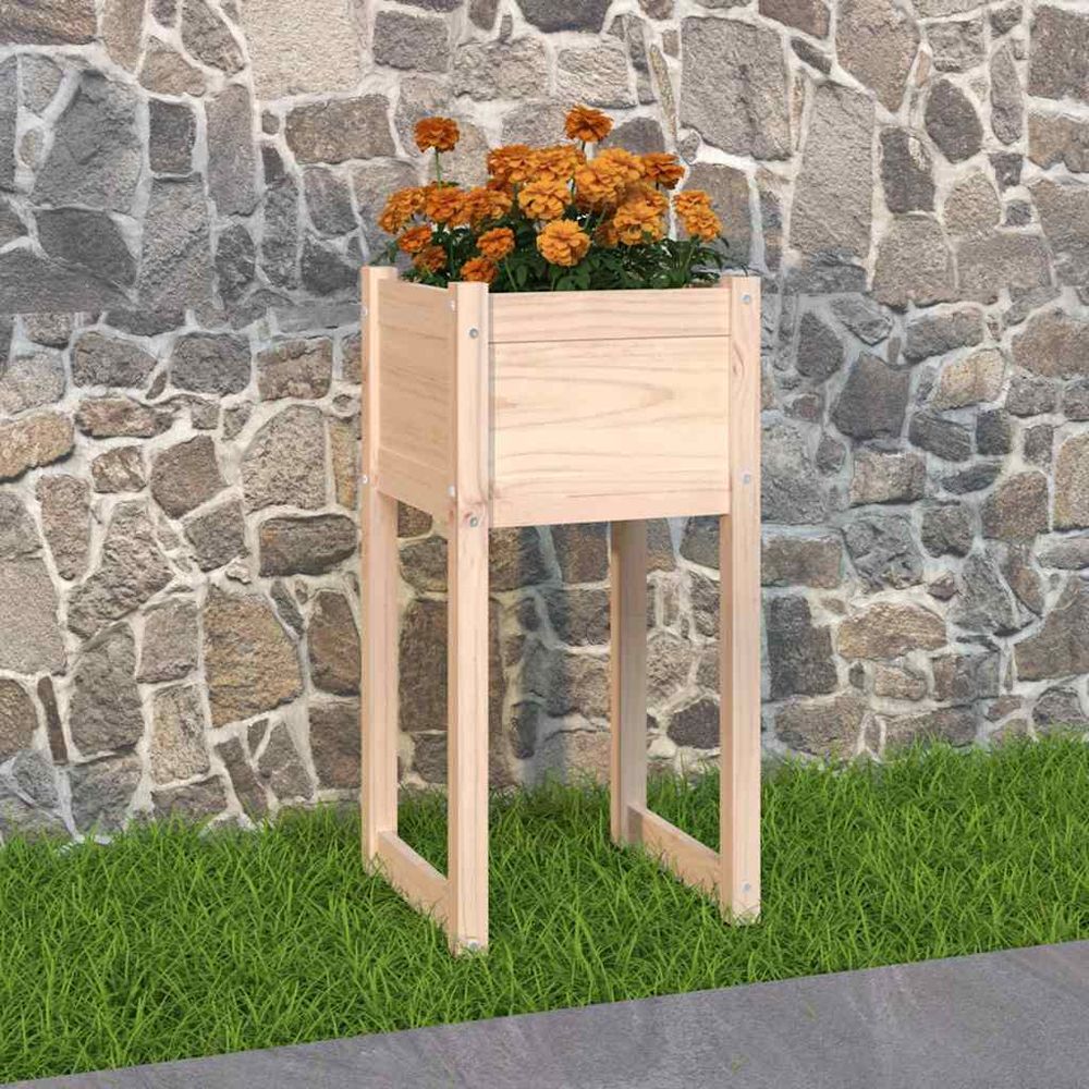 Jardinière haute en bois de pin pour jardin balcon 40x40x81 cm