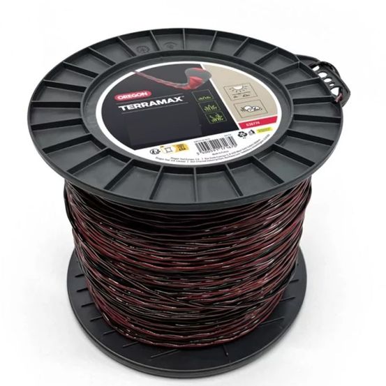 Fil débroussailleuse ovale torsade terramax rouge/noir ø2,7 mm/280m oregon 636774