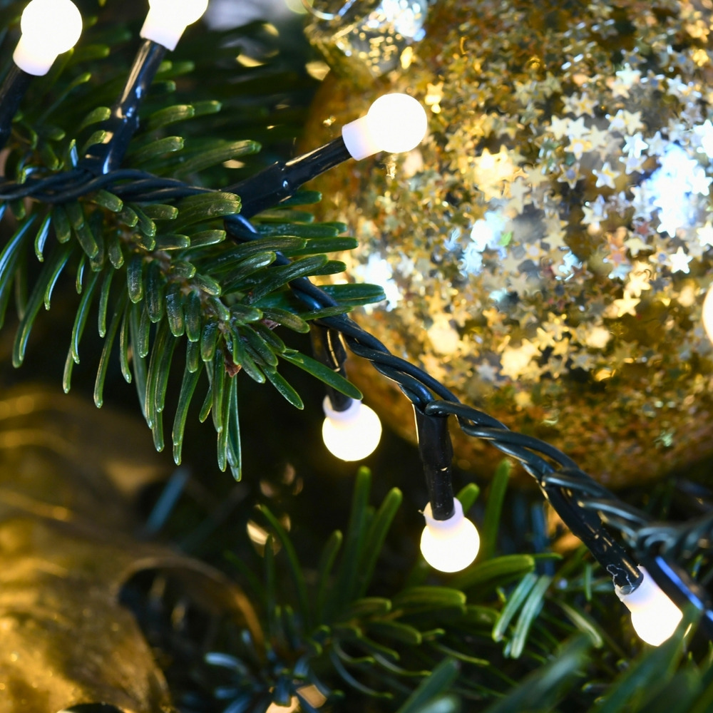 Guirlande CHERRYLIGHT® LED 8m blanc chaud flash – 32 LED, effet flash, IP44 intérieur/extérieur