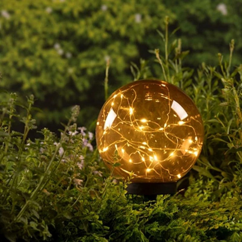 Boule solaire ifrit avec filament led blanc chaud 20 cm