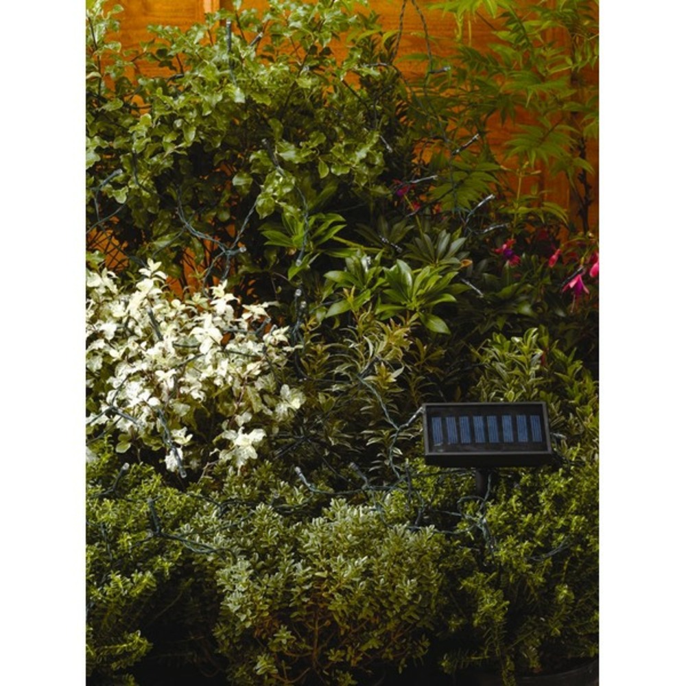 Guirlande solaire 200 leds blanches, 2 modes