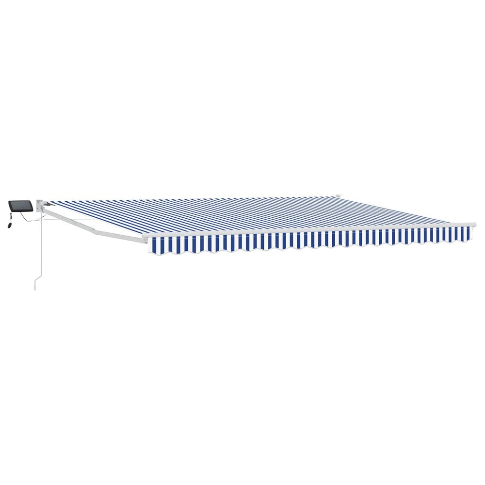 Store rétractable manuel avec leds bleu et blanc 4,5 × 3 m