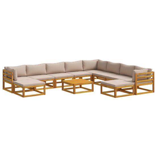 Ensemble de canapés 11 pc naturel bois d'acacia massif