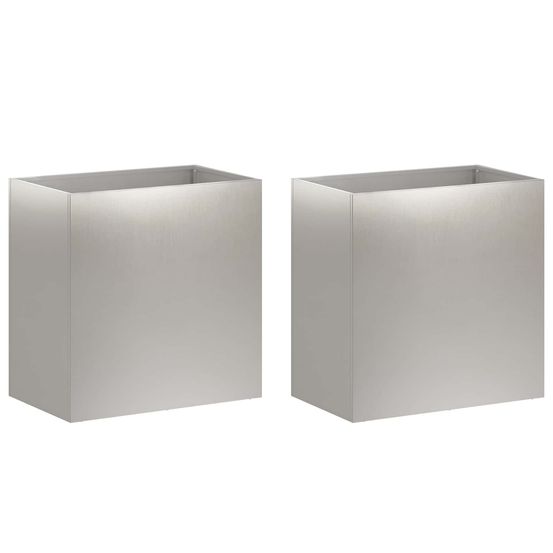 Cache-pot de jardin 2 pc argenté 50 x 30 x 50 cm