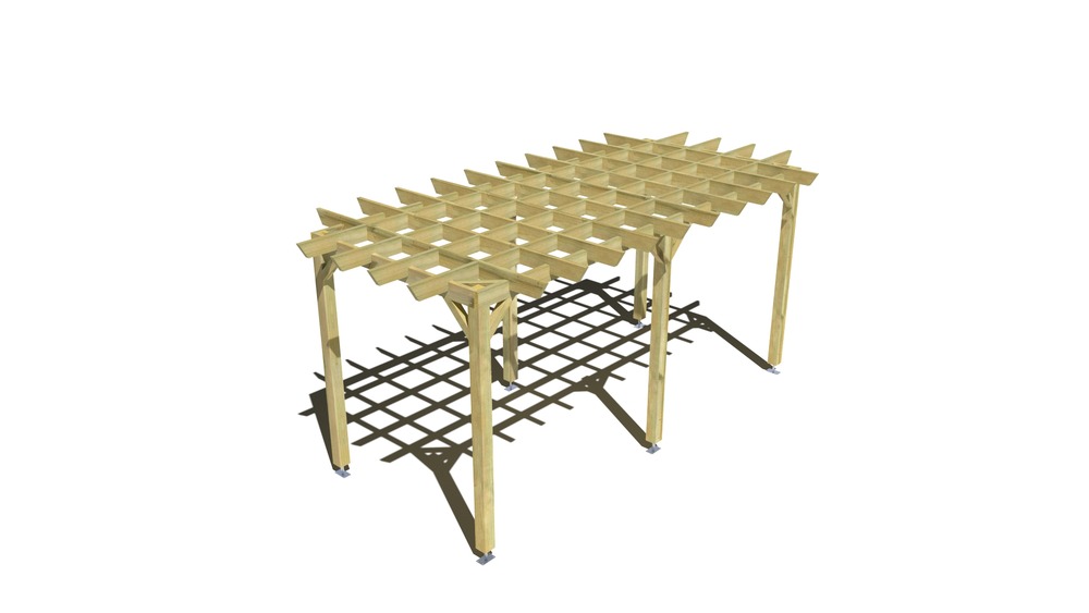 Pergola bois • 5m x 2m • indépendante • style retro • livraison comprise