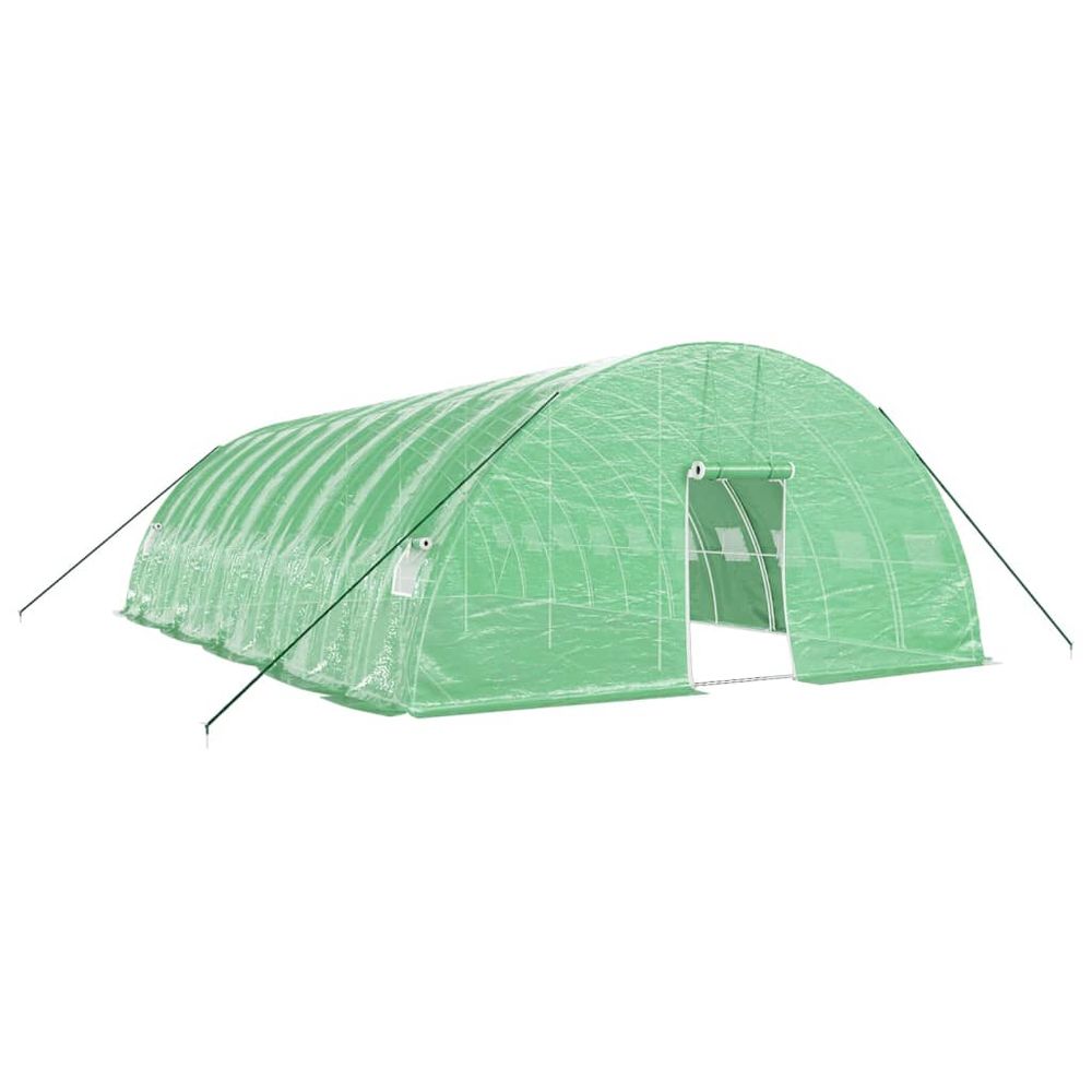 Serre avec cadre en acier vert 60 m² 10x6x2,85 m