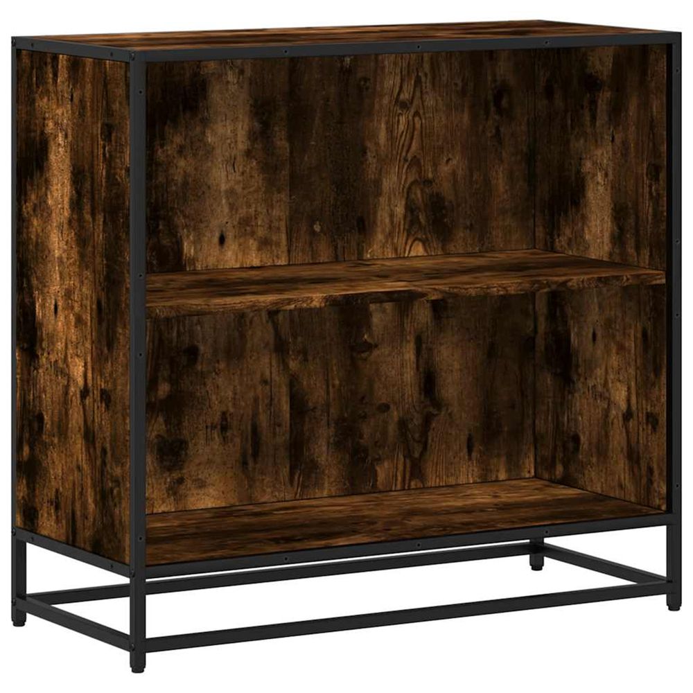 Bibliothèque chêne fumé 80,5x35x76 cm bois d'ingénierie